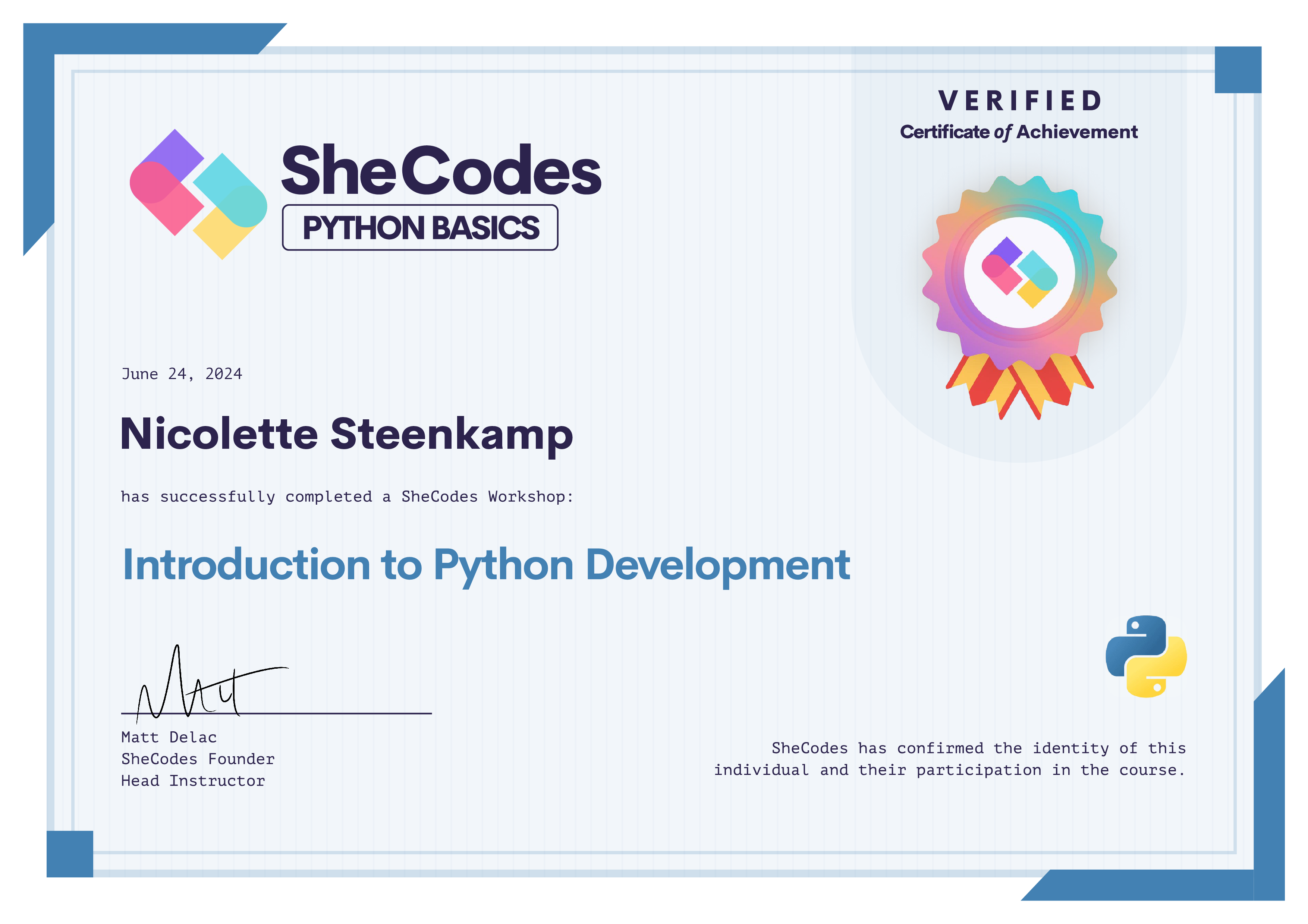 Python Development Certificate